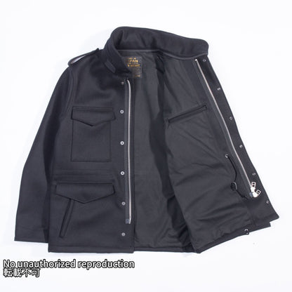 【IHM-49】メルトンウールM-65タイプジャケット／ブラック