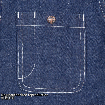 裏地付きデニムチョアジャケット／インディゴ