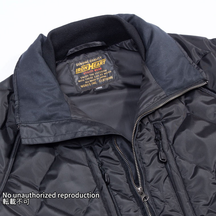 プリマロフト®キルトライダースジャケット／ブラック