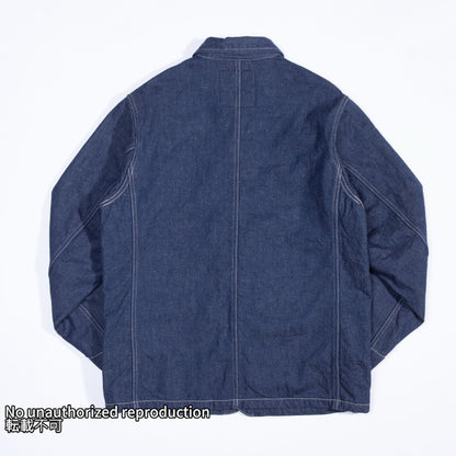 裏地付きデニムチョアジャケット／インディゴ