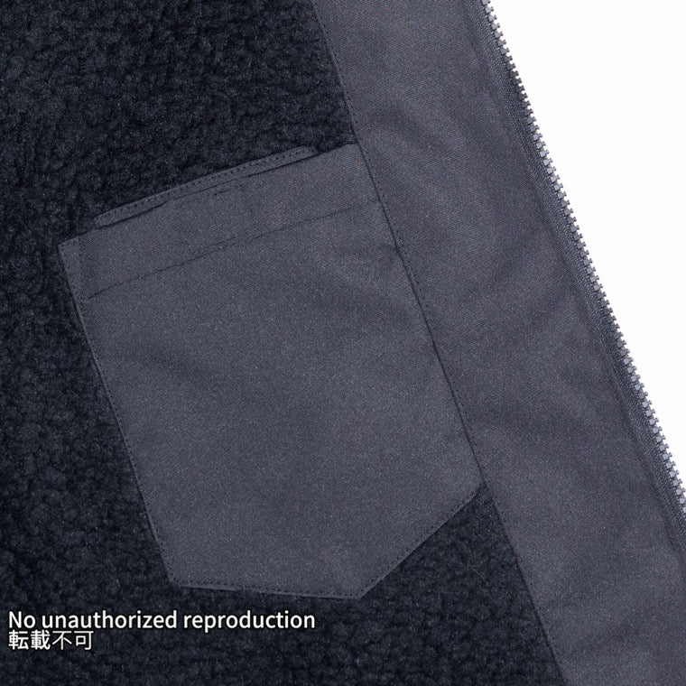 アクリルボア裏地コーデュラウィンドブレーカー／ブラック