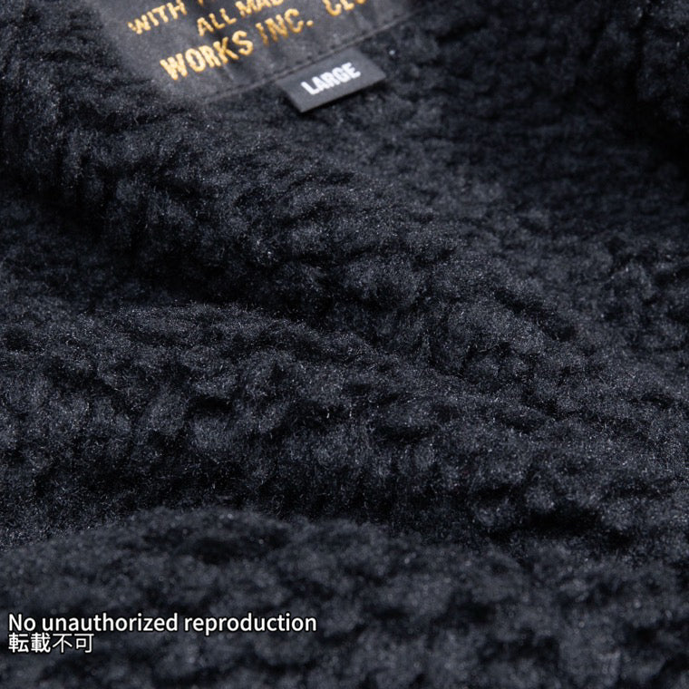 アクリルボア裏地コーデュラウィンドブレーカー／ブラック