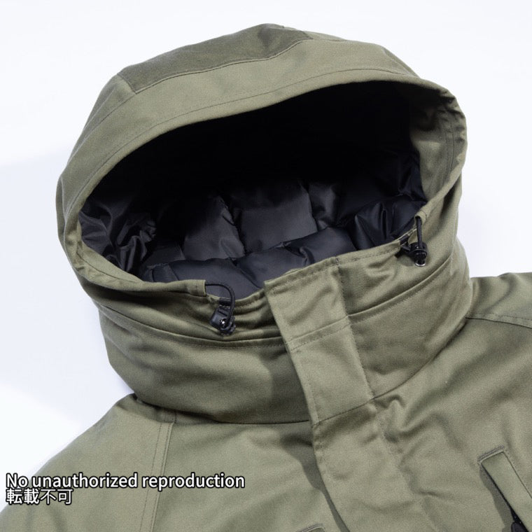 ナイロンコットンサテンウィンタージャケット／オリーブ