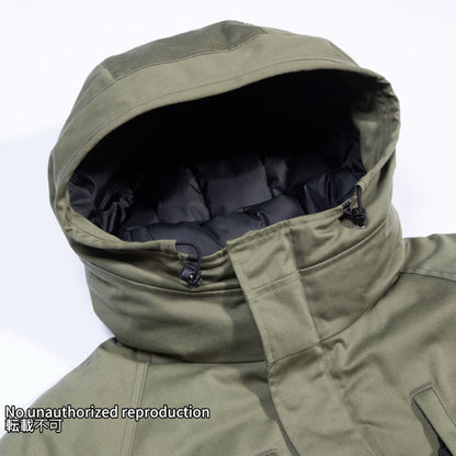 ナイロンコットンサテンウィンタージャケット／オリーブ