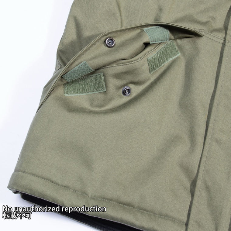 ナイロンコットンサテンウィンタージャケット／オリーブ