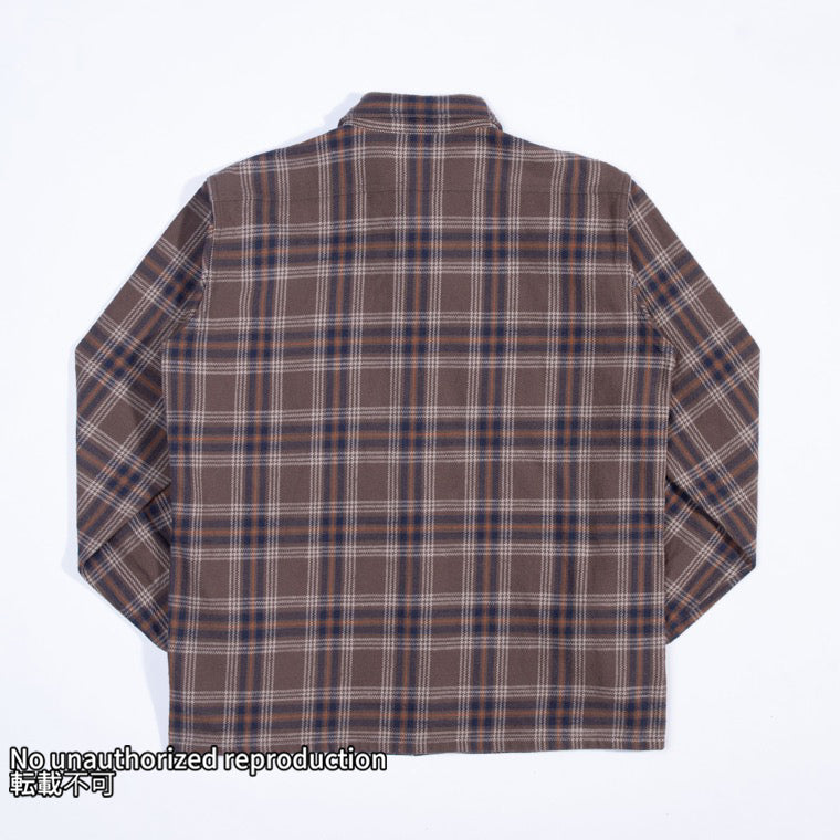 UHFスラブチェックオーバーワークシャツ／ブラウン