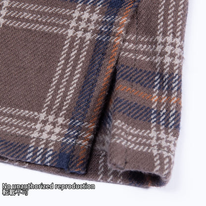 UHFスラブチェックオーバーワークシャツ／ブラウン