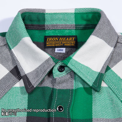 UHFヴィンテージチェックウエスタンシャツ／グリーン