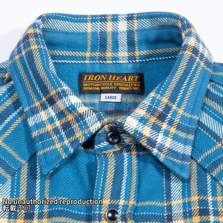 アイアンハート　ウエスタンシャツ　青×黒① IRON HEART アイアンハート 10oz セルビッチデニム ウエスタンシャツ