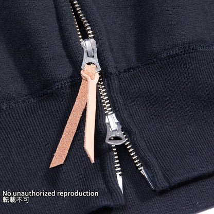 ヘビースウェットジップアップパーカー／ブラック