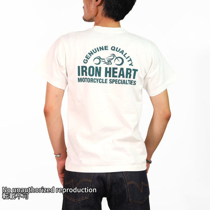 7.5ozヘビーボディプリントTシャツ(バイクロゴ柄)／ホワイト