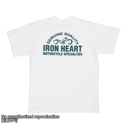 7.5ozヘビーボディプリントTシャツ(バイクロゴ柄)／ホワイト