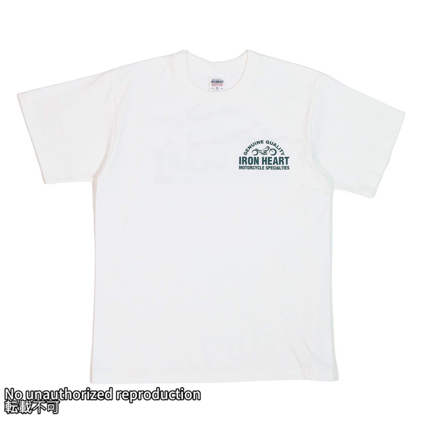 7.5ozヘビーボディプリントTシャツ(バイクロゴ柄)／ホワイト