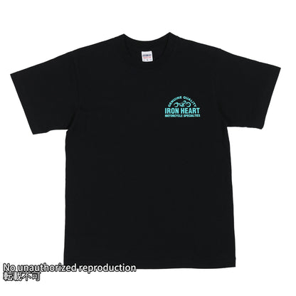 7.5ozヘビーボディプリントTシャツ(バイクロゴ柄)／ブラック