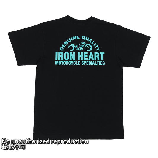 7.5ozヘビーボディプリントTシャツ(バイクロゴ柄)／ブラック