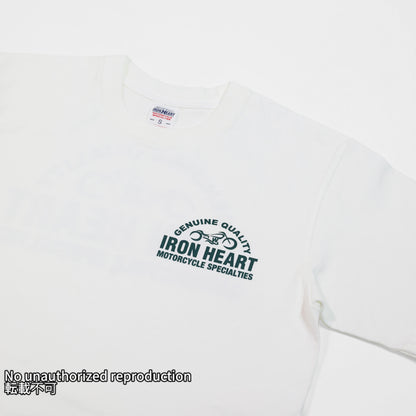 7.5ozヘビーボディプリントTシャツ(バイクロゴ柄)／ホワイト