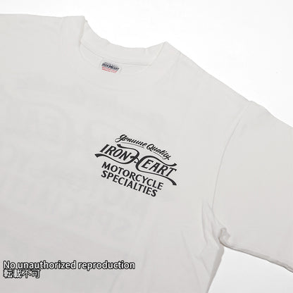 7.5ozヘビーボディプリントTシャツ(MotorcycleSpecialties柄)／ホワイト