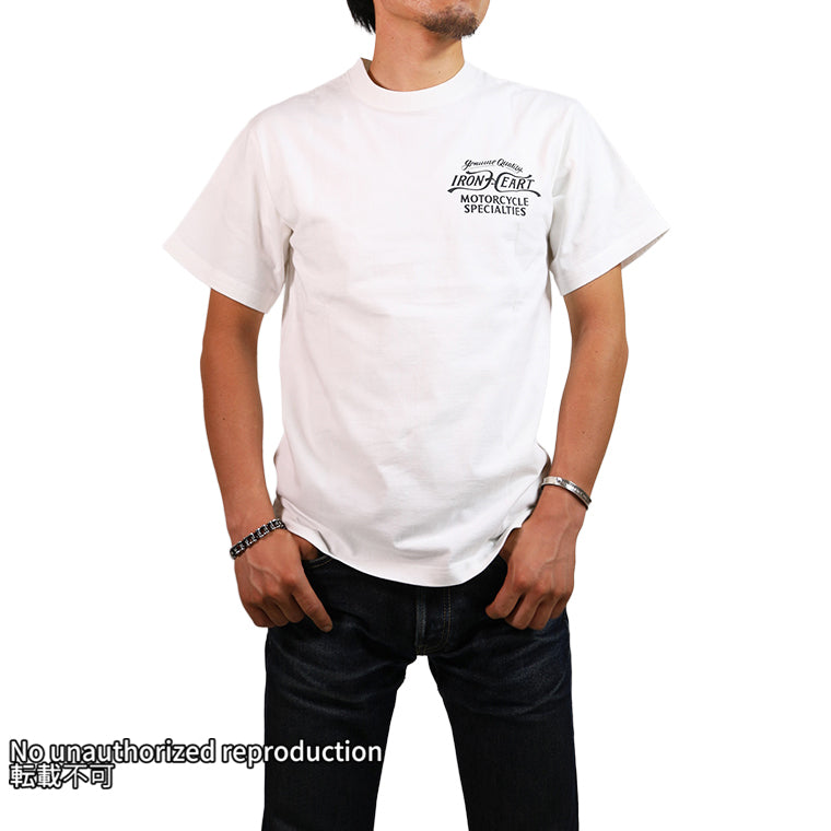 7.5ozヘビーボディプリントTシャツ(MotorcycleSpecialties柄)／ホワイト