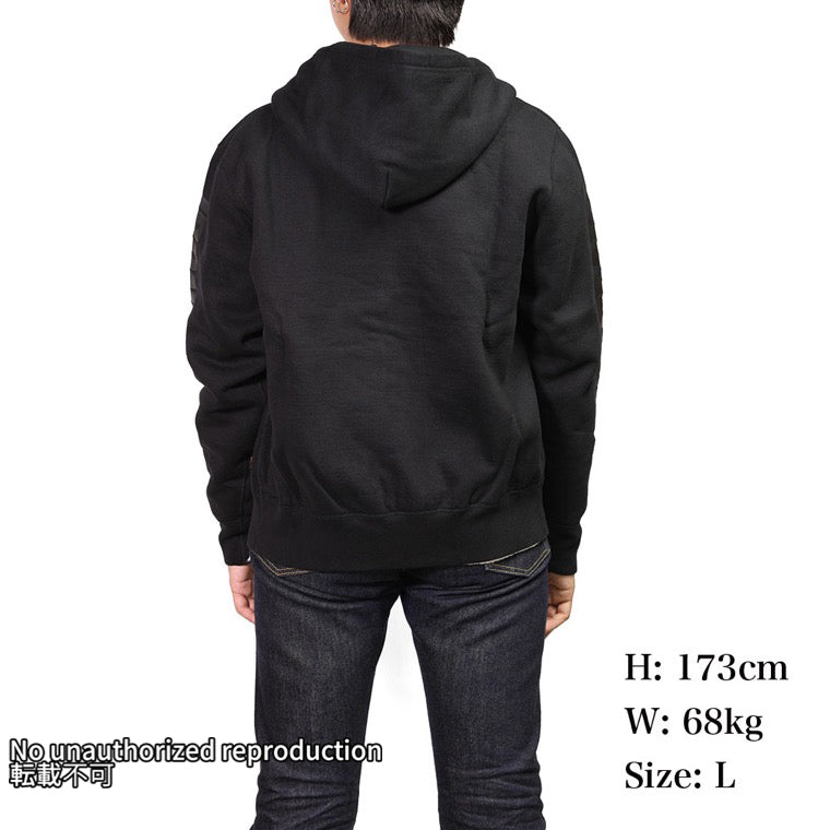 ヘビースウェットジップアップパーカー／ブラック