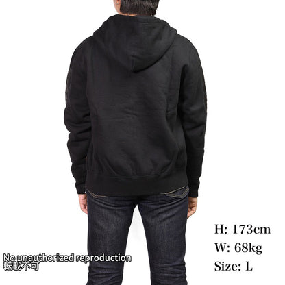 ヘビースウェットジップアップパーカー／ブラック