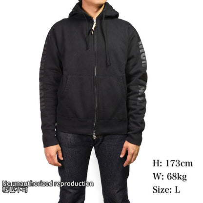 ヘビースウェットジップアップパーカー／ブラック