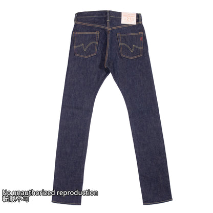 21oz セルビッチストレッチスーパースリムストレート／ブルー[インディゴ]