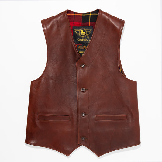 IRON HEART×ALEXANDER LEATHERS ホースハイドベスト/ブラウン
