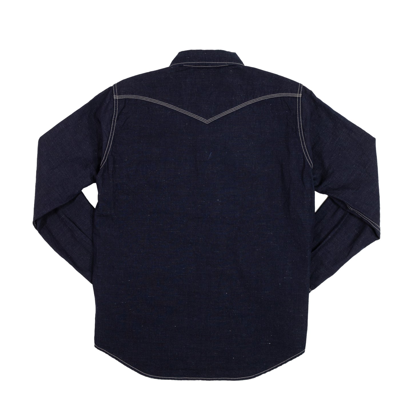 【IHSH-444】綿麻シャンブレーウエスタンシャツ／インディゴ