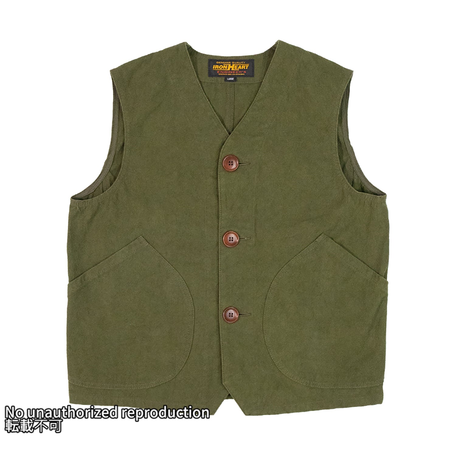 IRON HEART ウォバッシュ　ベスト　S Iron Heart 12oz Wabash Work Vest – IHV-02 Black