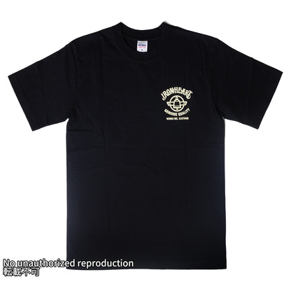 7.5ozヘビーボディプリントTシャツ(denimwear柄)／ブラック