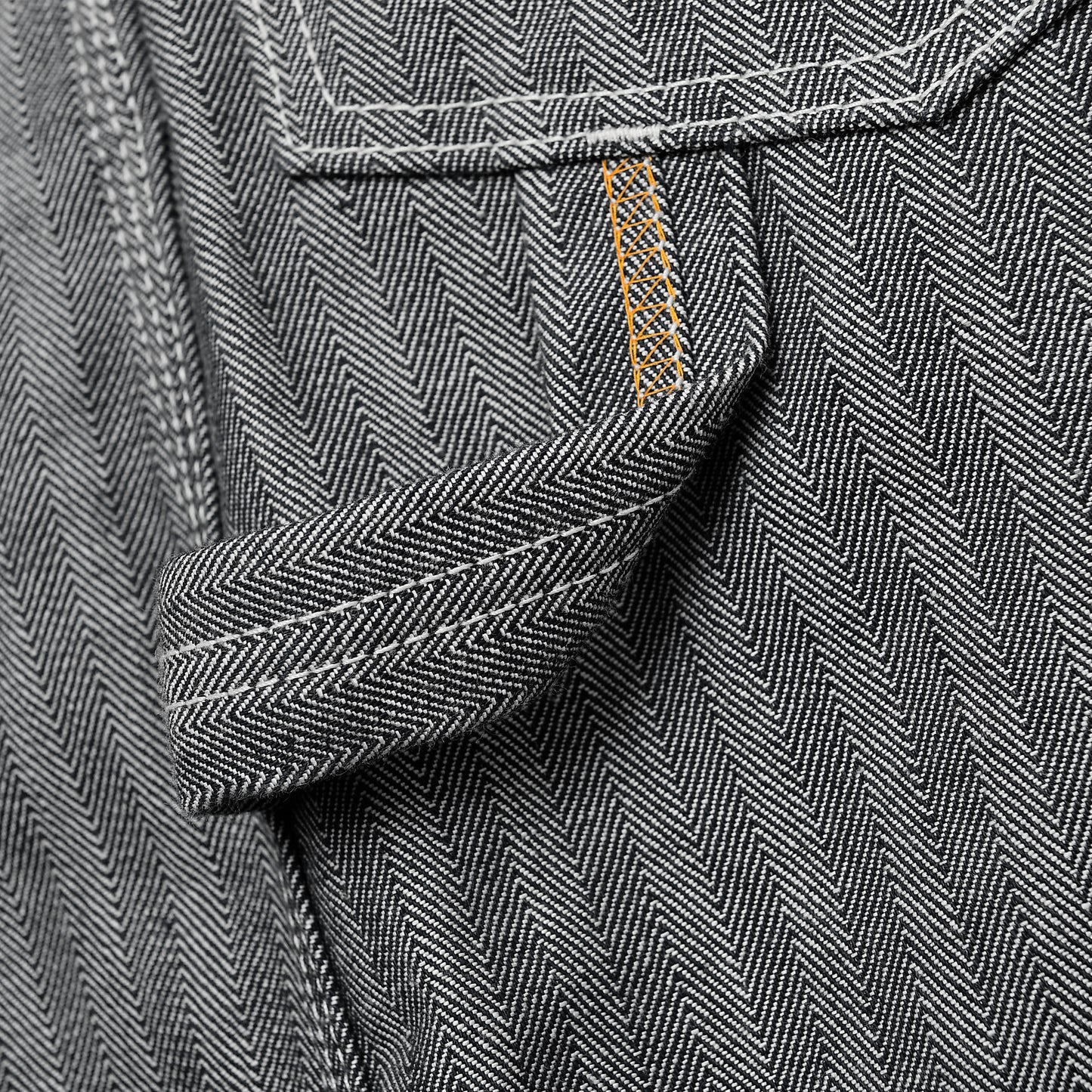 【830】ヘリンボーンペインターパンツ／ブラック