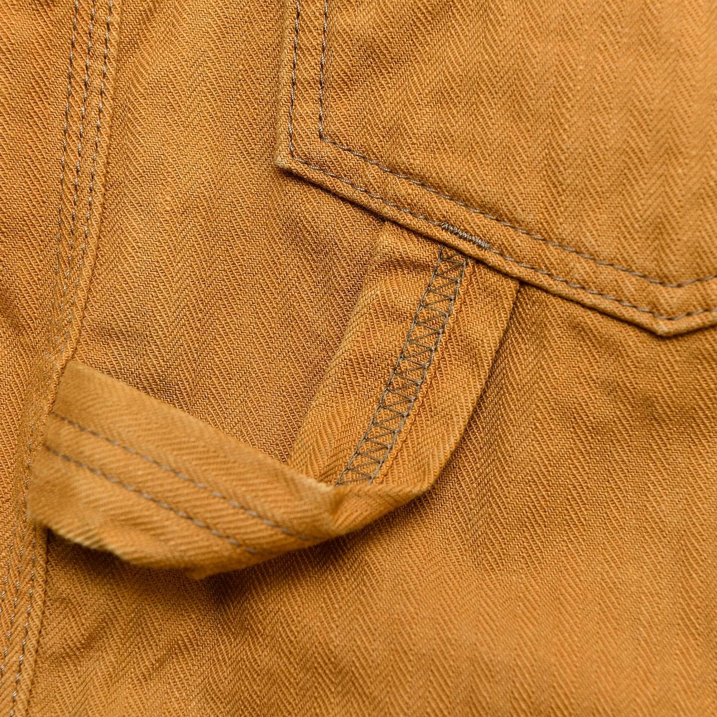 【831】硫化染ヘリンボーンペインターパンツ／ブラウン