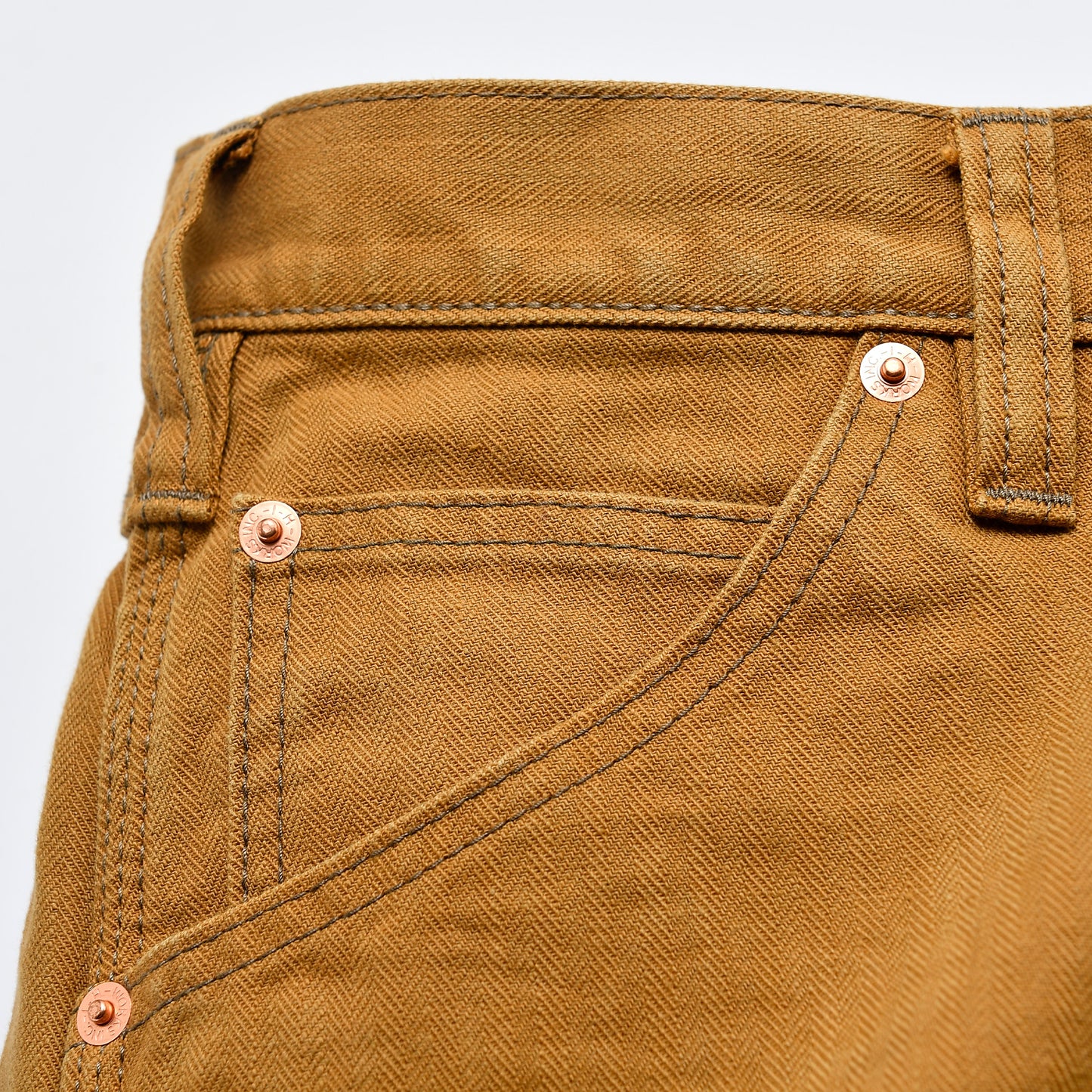 【831】硫化染ヘリンボーンペインターパンツ／ブラウン