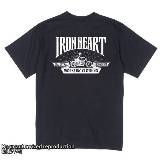 7.5ozヘビーボディプリントTシャツ(ライディング柄)／ブラック