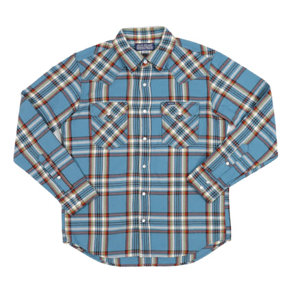 【IHSH-440】春ネルウエスタンシャツ／サックス