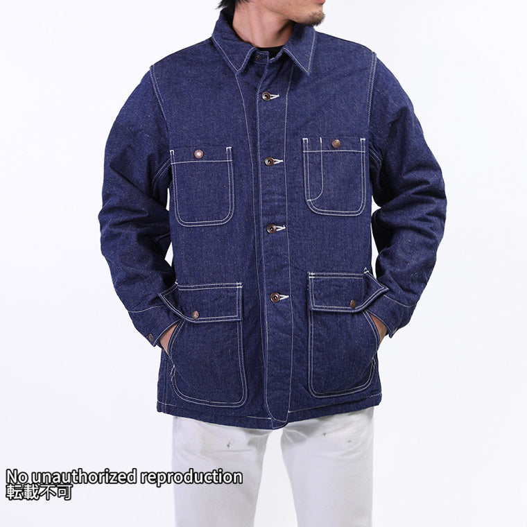 裏地付きデニムチョアジャケット／インディゴ