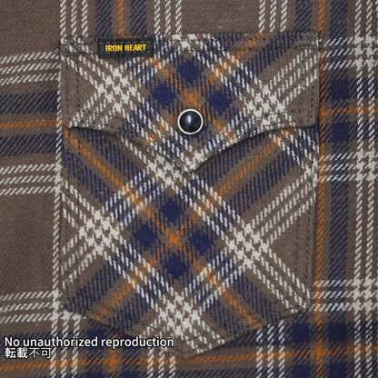 UHFスラブチェックウエスタンシャツ／ブラウン