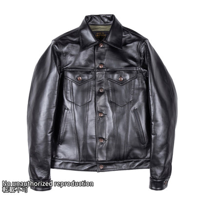 ホースハイド トラッカージャケット／ブラック