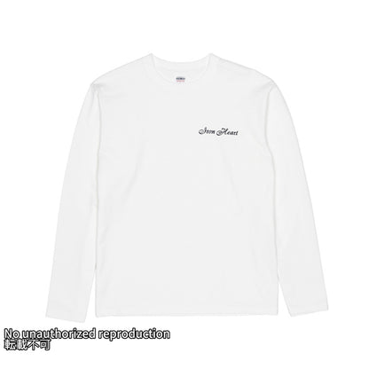 7.5ozループウィールクルーネック長袖Ｔシャツ／ホワイト