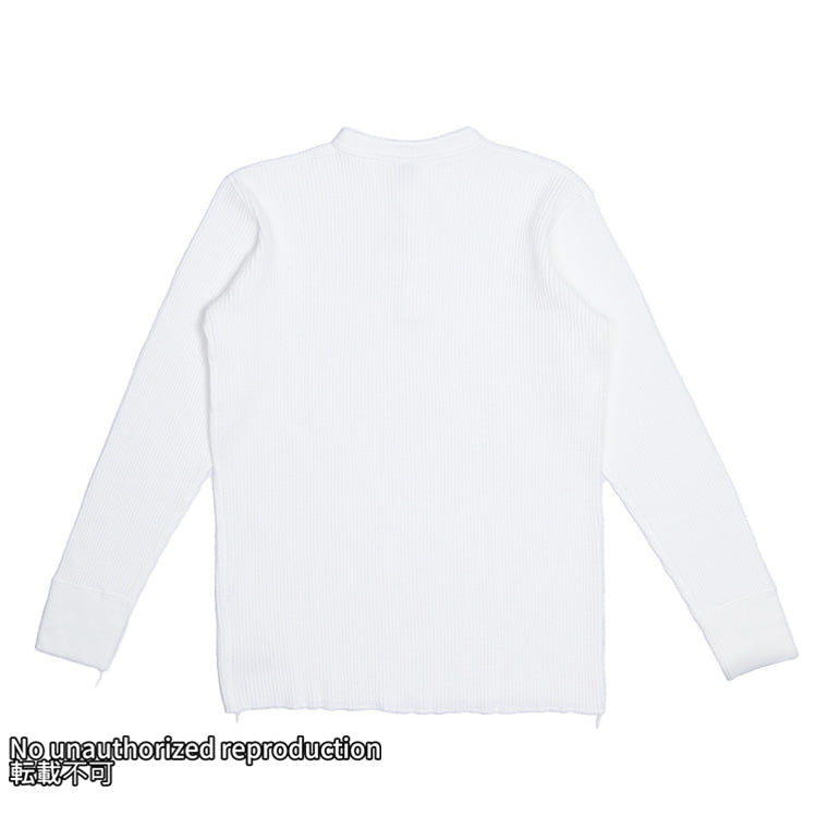 IHTL-1213】ヘビーサーマル ヘンリーネックロングTシャツ／ホワイト