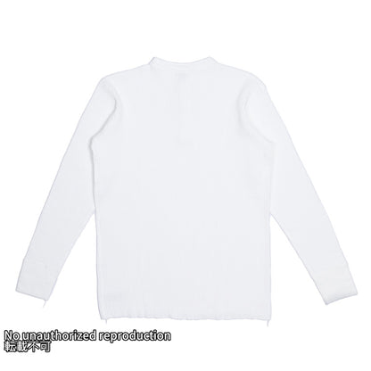 ヘビーサーマル ヘンリーネックロングTシャツ／ホワイト