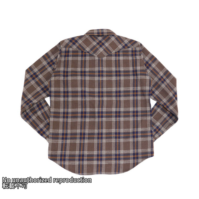 UHFスラブチェックウエスタンシャツ／ブラウン