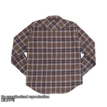 UHFスラブチェックウエスタンシャツ／ブラウン