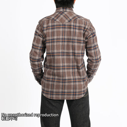 UHFスラブチェックウエスタンシャツ／ブラウン