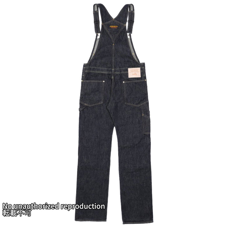 21ozセルビッチデニム ダブルニーオーバーオール／インディゴ