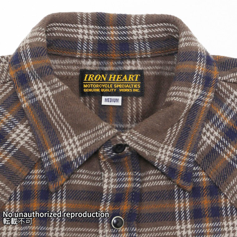 UHFスラブチェックウエスタンシャツ／ブラウン