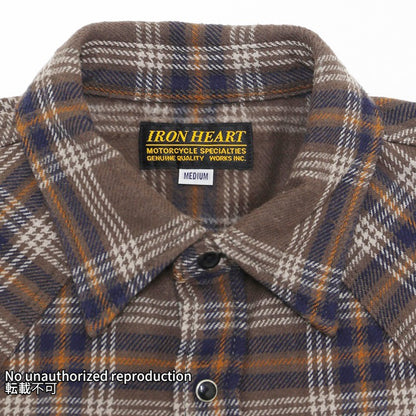 UHFスラブチェックウエスタンシャツ／ブラウン