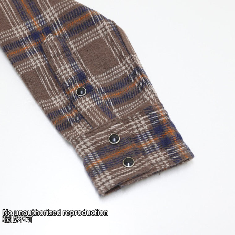 UHFスラブチェックウエスタンシャツ／ブラウン