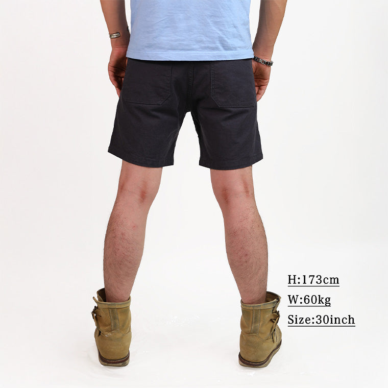 ダブルフロントダックショーツ／ブラック