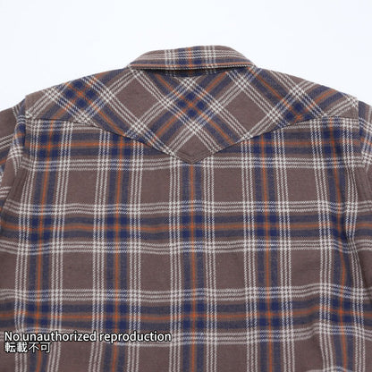 UHFスラブチェックウエスタンシャツ／ブラウン